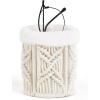 imageMkono Glasses Holder for Nightstand Macrame Plush Lined Glasses Stand for Multiple Glasses Boho Decor Eyeglass Case Holder for Office Desk Organizer