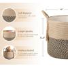 imageMkono Woven Storage Basket Decorative Natural Rope Basket Wooden Bead Decoration for BlanketsToysClothesShoesPlant Organizer Bin with Handles Living Room Home Decor 16quotx13quot White and BrownYellow and Black