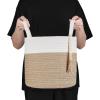 imageMkono Woven Storage Basket Decorative Natural Rope Basket Wooden Bead Decoration for BlanketsToysClothesShoesPlant Organizer Bin with Handles Living Room Home Decor 16quotx13quot White and BrownWhite and Yellow