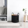 imageMkono Woven Storage Basket Decorative Natural Rope Basket Wooden Bead Decoration for BlanketsToysClothesShoesPlant Organizer Bin with Handles Living Room Home Decor 16quotx13quot White and BrownBlack