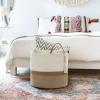 imageMkono Woven Storage Basket Decorative Natural Rope Basket Wooden Bead Decoration for BlanketsToysClothesShoesPlant Organizer Bin with Handles Living Room Home Decor 16quotx13quot White and BrownWhite and Brown