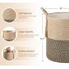 imageMkono Woven Storage Basket Decorative Natural Rope Basket Wooden Bead Decoration for BlanketsToysClothesShoesPlant Organizer Bin with Handles Living Room Home Decor 16quotx13quot White and BrownYellow and Black