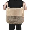 imageMkono Woven Storage Basket Decorative Natural Rope Basket Wooden Bead Decoration for BlanketsToysClothesShoesPlant Organizer Bin with Handles Living Room Home Decor 16quotx13quot White and BrownYellow and Black