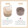 imageMkono Woven Storage Basket Decorative Natural Rope Basket Wooden Bead Decoration for BlanketsToysClothesShoesPlant Organizer Bin with Handles Living Room Home Decor 16quotx13quot White and BrownYellow and Black