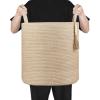 imageMkono Woven Storage Basket Decorative Natural Rope Basket Wooden Bead Decoration for BlanketsToysClothesShoesPlant Organizer Bin with Handles Living Room Home Decor 16quotx13quot White and BrownBrown