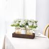imageMkono Mason Jar Table Centerpiece for Dining Room Farmhouse Decor with Wood Tray Table Decor Wedding Decoration for Living Room BathroomFloral