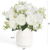 imageMkono Fake Flowers in Vase 9 inches Artificial Flower Centerpieces Coffee Table Decorations Silk Flowers Arrangements for Home Desk Shelf Dining Room Kitchen Wedding Decor