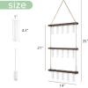 imageMkono Plant Propagation Tubes 3 Tiered Wall Hanging Terrarium with Wooden Stand Flower Vase Test Tube Glass Planter Stations for Hydroponic Cutting Home Garden Office Decor Brown SmallBrown