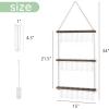 imageMkono Plant Propagation Tubes 3 Tiered Wall Hanging Terrarium with Wooden Stand Flower Vase Test Tube Glass Planter Stations for Hydroponic Cutting Home Garden Office Decor Brown SmallBrown