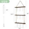 imageMkono Plant Propagation Tubes 3 Tiered Wall Hanging Terrarium with Wooden Stand Flower Vase Test Tube Glass Planter Stations for Hydroponic Cutting Home Garden Office Decor Brown SmallBrown