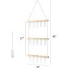 imageMkono Plant Propagation Tubes 3 Tiered Wall Hanging Terrarium with Wooden Stand Flower Vase Test Tube Glass Planter Stations for Hydroponic Cutting Home Garden Office Decor Brown SmallBeige
