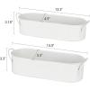 imageMkono Metal Storage Basket for Toilet Tank Top Bathroom Decor Galvanized Tray with Handle for Shelves Farmhouse Toilet Paper Holder Organizing Bin Box for Countertop Living Room Set of 2 WhiteWhite