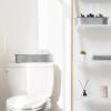 imageMkono Metal Storage Basket for Toilet Tank Top Bathroom Decor Galvanized Tray with Handle for Shelves Farmhouse Toilet Paper Holder Organizing Bin Box for Countertop Living Room Set of 2 WhiteSilver