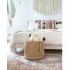 imageMkono Woven Storage Basket Decorative Natural Rope Basket Wooden Bead Decoration for BlanketsToysClothesShoesPlant Organizer Bin with Handles Living Room Home Decor 16quotW  138quotLBrown