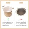 imageMkono Woven Storage Basket Decorative Natural Rope Basket Wooden Bead Decoration for BlanketsToysClothesShoesPlant Organizer Bin with Handles Living Room Home Decor 16quotW  138quotLWhite and Yellow