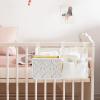 imageMkono Bedside Caddy Hanging Organizer Bunk Woven 7 Pockets Bed Storage Bag Boho Remote Magazine Books Holder with Macrame for Loft Bed College Dorm Bedroom Baby Bed Rails Pink7 PocketsIvory