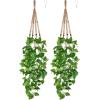 imageMkono Fake Hanging Plant with Pot Artificial Plants for Home Decor Indoor Macrame Plant Hanger with Fake Vines Faux Hanging Planter Greenery for Bedroom Bathroom Kitchen Office Decor 1 BlackBrown