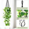imageMkono Fake Hanging Plant with Pot Artificial Plants for Home Decor Indoor Macrame Plant Hanger with Fake Vines Faux Hanging Planter Greenery for Bedroom Bathroom Kitchen Office Decor 1 BlackBlack