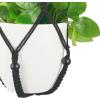imageMkono Fake Hanging Plant with Pot Artificial Plants for Home Decor Indoor Macrame Plant Hanger with Fake Vines Faux Hanging Planter Greenery for Bedroom Bathroom Kitchen Office Decor 1 BlackBlack