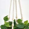 imageMkono Fake Hanging Plant with Pot Artificial Plants for Home Decor Indoor Macrame Plant Hanger with Fake Vines Faux Hanging Planter Greenery for Bedroom Bathroom Kitchen Office Decor 1 BlackIvory
