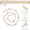 imageMkono Hanging Photo Display with Clips Boho Wooden Bead Garland Banner Collage Card Picture Kids Art Holder String with 10 Clips for Christmas Bedroom Dorm Decor Teen Girl Gifts Mutil 2 PackBrown