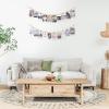 imageMkono Hanging Photo Display with Clips Boho Wooden Bead Garland Banner Collage Card Picture Kids Art Holder String with 10 Clips for Christmas Bedroom Dorm Decor Teen Girl Gifts Mutil 2 PackMutil