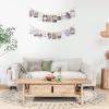 imageMkono Hanging Photo Display with Clips Boho Wooden Bead Garland Banner Collage Card Picture Kids Art Holder String with 10 Clips for Christmas Bedroom Dorm Decor Teen Girl Gifts Mutil 2 PackBrown