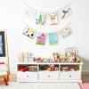imageMkono Hanging Photo Display with Clips Boho Wooden Bead Garland Banner Collage Card Picture Kids Art Holder String with 10 Clips for Christmas Bedroom Dorm Decor Teen Girl Gifts Mutil 2 PackWhite