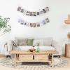 imageMkono Hanging Photo Display with Clips Boho Wooden Bead Garland Banner Collage Card Picture Kids Art Holder String with 10 Clips for Christmas Bedroom Dorm Decor Teen Girl Gifts Mutil 2 PackWhite