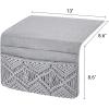 imageMkono Macrame Bedside Caddy Storage Organizer Boho Remote Control Tablet Magazine Holder with 4 Pockets Nonslip Countertop Bedside Caddy for Home Bedroom Living Room College Dorm Bed Ivory LargeMediumGrey