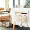 imageMkono Macrame Sofa Armrest Organizer Remote Control Holder Couch Bedside Armchair Caddy Storage Basket Bag for TV Remote Control Magazine Books Cell Phone iPad Boho Home Dorm Decor Beige LargeLargeBeige