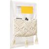 imageMkono Macrame Sofa Armrest Organizer Remote Control Holder Couch Bedside Armchair Caddy Storage Basket Bag for TV Remote Control Magazine Books Cell Phone iPad Boho Home Dorm Decor Beige LargeMediumBeige