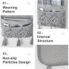 imageMkono Macrame Sofa Armrest Organizer Remote Control Holder Couch Bedside Armchair Caddy Storage Basket Bag for TV Remote Control Magazine Books Cell Phone iPad Boho Home Dorm Decor Beige LargeMediumGrey