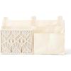 imageMkono Bedside Caddy Hanging Organizer Bunk Woven 7 Pockets Bed Storage Bag Boho Remote Magazine Books Holder with Macrame for Loft Bed College Dorm Bedroom Baby Bed Rails Pink7 PocketsIvory