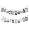 imageMkono Hanging Photo Display with Clips Boho Wooden Bead Garland Banner Collage Card Picture Kids Art Holder String with 10 Clips for Christmas Bedroom Dorm Decor Teen Girl Gifts Mutil 2 PackMutil