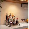 imageMkono Liquor Bottle Display Shelf 3 Tier Coffee Bar Accessories Rustic Syrup Stand Wine Racks Countertop for Whiskey Tabletop Kitchen Party