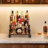 imageMkono Liquor Bottle Display Shelf 3 Tier Coffee Bar Accessories Rustic Syrup Stand Wine Racks Countertop for Whiskey Tabletop Kitchen Party