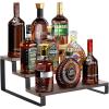 imageMkono Liquor Bottle Display Shelf 3 Tier Coffee Bar Accessories Rustic Syrup Stand Wine Racks Countertop for Whiskey Tabletop Kitchen Party