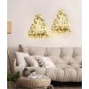imageMkono Artificial Ivy Macrame Hanging Shelves with Lights Set of 2 Boho Wall Decor Display Plants Photos Wood Floating Storage Shelf for Bedroom Bathroom Living Room Nursery Dorm Kitchen