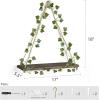 imageMkono Artificial Ivy Macrame Hanging Shelves with Lights Set of 2 Boho Wall Decor Display Plants Photos Wood Floating Storage Shelf for Bedroom Bathroom Living Room Nursery Dorm Kitchen