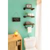 imageMkono Floating Shelves with Industrial Pipe Brackets and Towel Bar Set of 3 Rustic Bathroom Shelf Wall Mounted Shelves Wood Storage Shelving Home Decor for Bedroom Kitchen Living Room