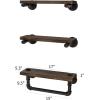 imageMkono Floating Shelves with Industrial Pipe Brackets and Towel Bar Set of 3 Rustic Bathroom Shelf Wall Mounted Shelves Wood Storage Shelving Home Decor for Bedroom Kitchen Living Room