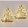 imageMkono Artificial Ivy Macrame Hanging Shelves with Lights Set of 2 Boho Wall Decor Display Plants Photos Wood Floating Storage Shelf for Bedroom Bathroom Living Room Nursery Dorm Kitchen