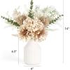 imageMkono Small Artificial Flowers in Ceramic Vase 135quot Centerpieces Coffee Table Decor Silk Flower Arrangements for Home Decor Indoor Fake Flower Bouquet for Bathroom Dining Room Kitchen Wedding BlueBrown