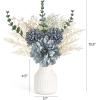 imageMkono Small Artificial Flowers in Ceramic Vase 135quot Centerpieces Coffee Table Decor Silk Flower Arrangements for Home Decor Indoor Fake Flower Bouquet for Bathroom Dining Room Kitchen Wedding BlueBlue