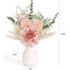 imageMkono Small Artificial Flowers in Ceramic Vase 135quot Centerpieces Coffee Table Decor Silk Flower Arrangements for Home Decor Indoor Fake Flower Bouquet for Bathroom Dining Room Kitchen Wedding BluePink