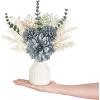 imageMkono Small Artificial Flowers in Ceramic Vase 135quot Centerpieces Coffee Table Decor Silk Flower Arrangements for Home Decor Indoor Fake Flower Bouquet for Bathroom Dining Room Kitchen Wedding BlueBlue