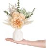 imageMkono Small Artificial Flowers in Ceramic Vase 135quot Centerpieces Coffee Table Decor Silk Flower Arrangements for Home Decor Indoor Fake Flower Bouquet for Bathroom Dining Room Kitchen Wedding BlueChampagne
