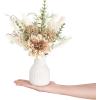 imageMkono Small Artificial Flowers in Ceramic Vase 135quot Centerpieces Coffee Table Decor Silk Flower Arrangements for Home Decor Indoor Fake Flower Bouquet for Bathroom Dining Room Kitchen Wedding BlueBrown