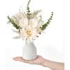 imageMkono Small Artificial Flowers in Ceramic Vase 135quot Centerpieces Coffee Table Decor Silk Flower Arrangements for Home Decor Indoor Fake Flower Bouquet for Bathroom Dining Room Kitchen Wedding BlueWhite